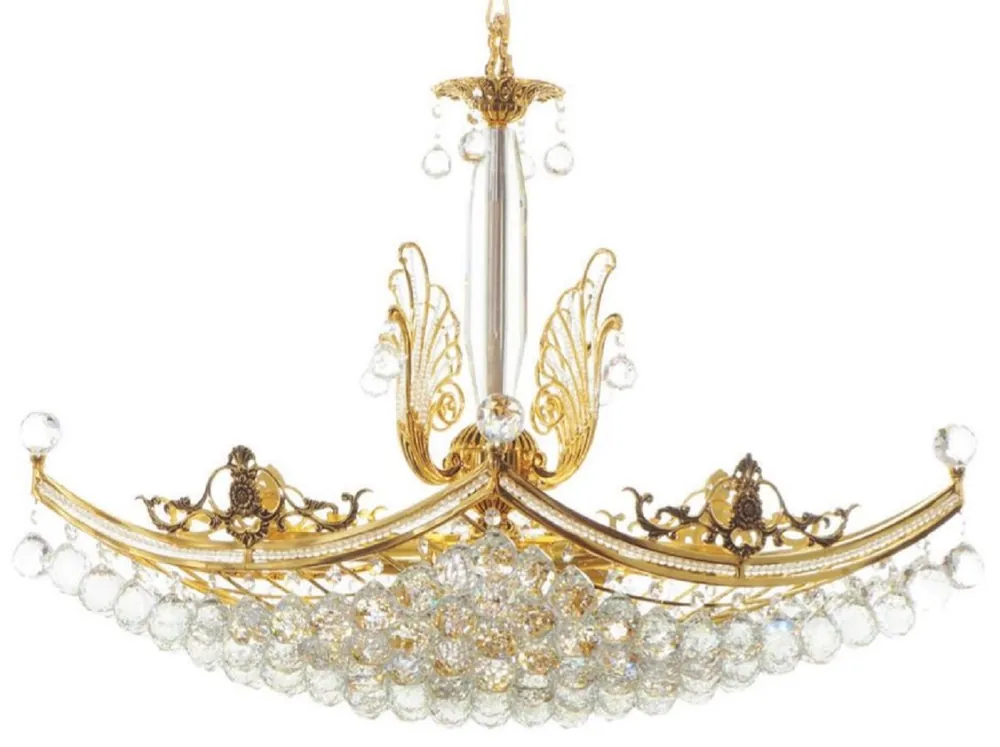 Solange Der Vorrat Reicht Casa Padrino araña de luces barroco de lujo oro Ø 80 x A. 65 cm - Magnífica lámpara de araña de latón con cristal fino - Noble & Magnífica