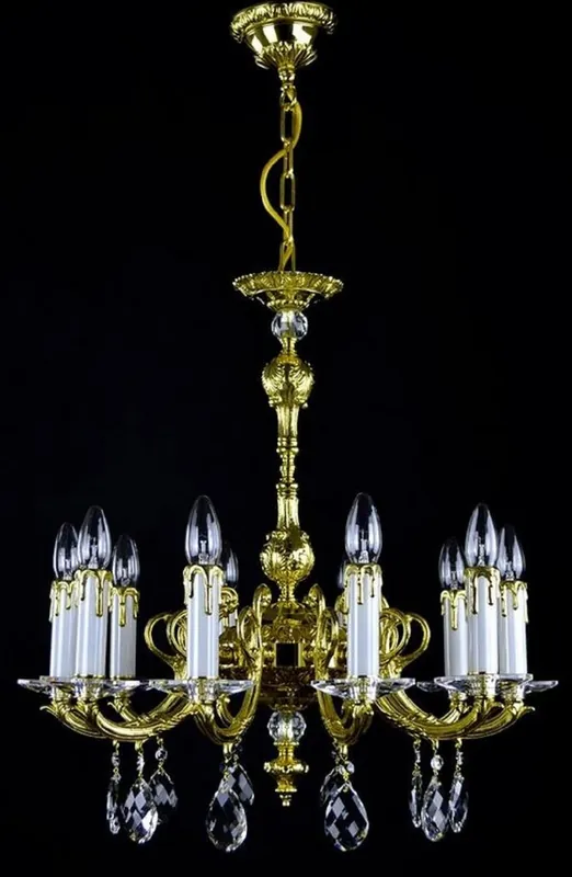 Billig Casa Padrino araña de luces barroco de lujo oro Ø 60 x A. 61 cm - Magnífica lámpara de araña con cristal de Bohemia - Noble & Magnífica