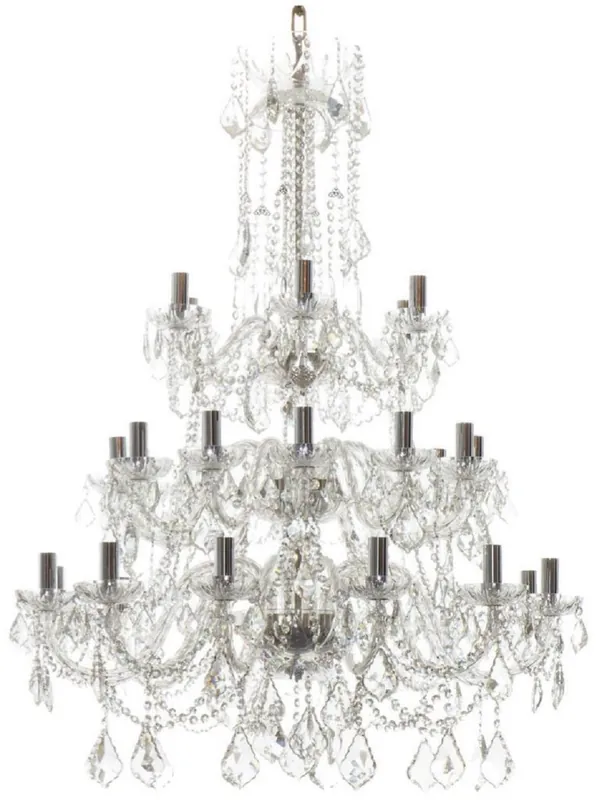 Casa Padrino araña de luces barroco de lujo plata Ø 95 x A. 105 cm - Magnífica lámpara de araña con cristal fino y brazos de cristal - Noble & Magnífico Super-Preis