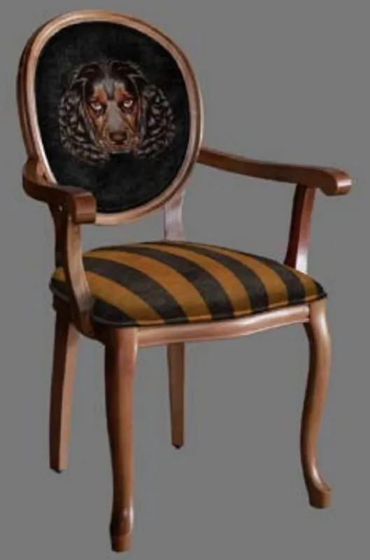 Casa Padrino silla de comedor barroco negro / oro / marrón - Silla de estilo antiguo hecha a mano con reposabrazos - Muebles de comedor de estilo barroco Meistverkauft