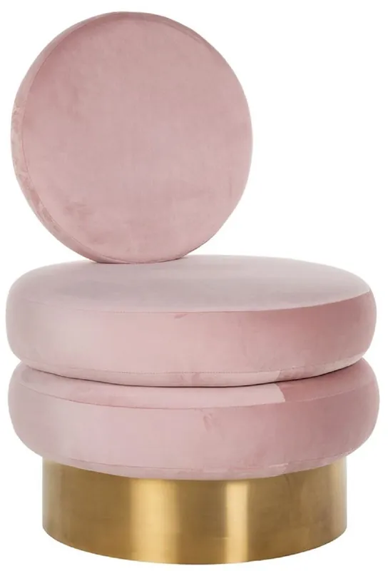 Ausverkauf Casa Padrino sillón de terciopelo de lujo rosa / oro 66 x 65 x A. 93 cm - Sillón de salón - Sillón de hotel - Muebles de salón de lujo