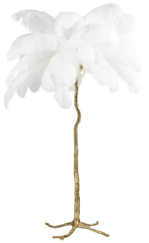 Casa Padrino lámpara de pie de lujo palmera blanco / oro 110 x 110 x A. 175 cm - Lámpara de pie moderna en diseño de palmera - Luces de lujo - Calidad de lujo Finale Aktion