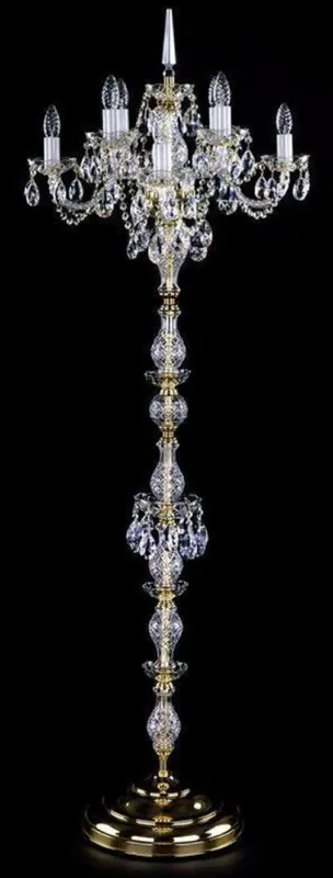 Casa Padrino lámpara de pie de cristal barroco de lujo oro Ø 56 x A. 160 cm - Magnífica lámpara de pie con cristal de Bohemia - Luces de cristal barroco Direkt Vom Hersteller