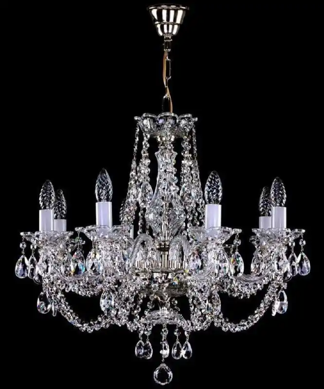 Bestseller Casa Padrino araña de luces barroco de lujo plata Ø 61 x A. 57 cm - Magnífica lámpara de araña con cristal de Bohemia - Noble & Magnífica