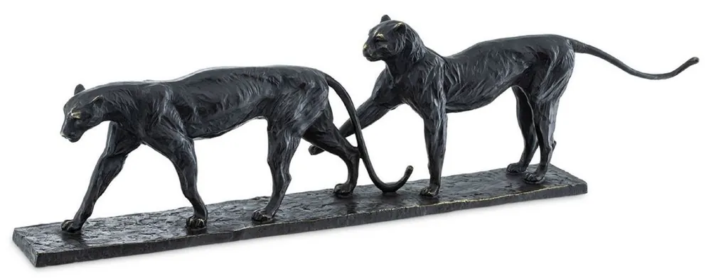 Rabatt Casa Padrino escultura de bronce de lujo pareja de leopardo 86 x 9,5 x A. 24 cm - Figura de Bronce - Figura de Decoración - Accesorios de Decoración - Colección de Lujo