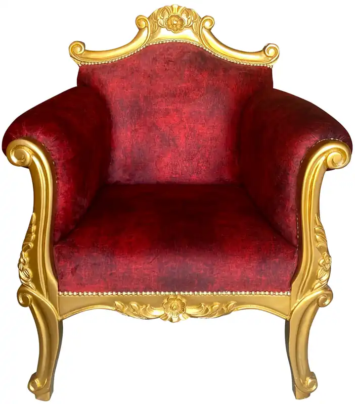 Casa Padrino sillón barroco rojo / oro - Sillón de salón hecho a mano en estilo barroco - Muebles de salón barrocos Preisknaller