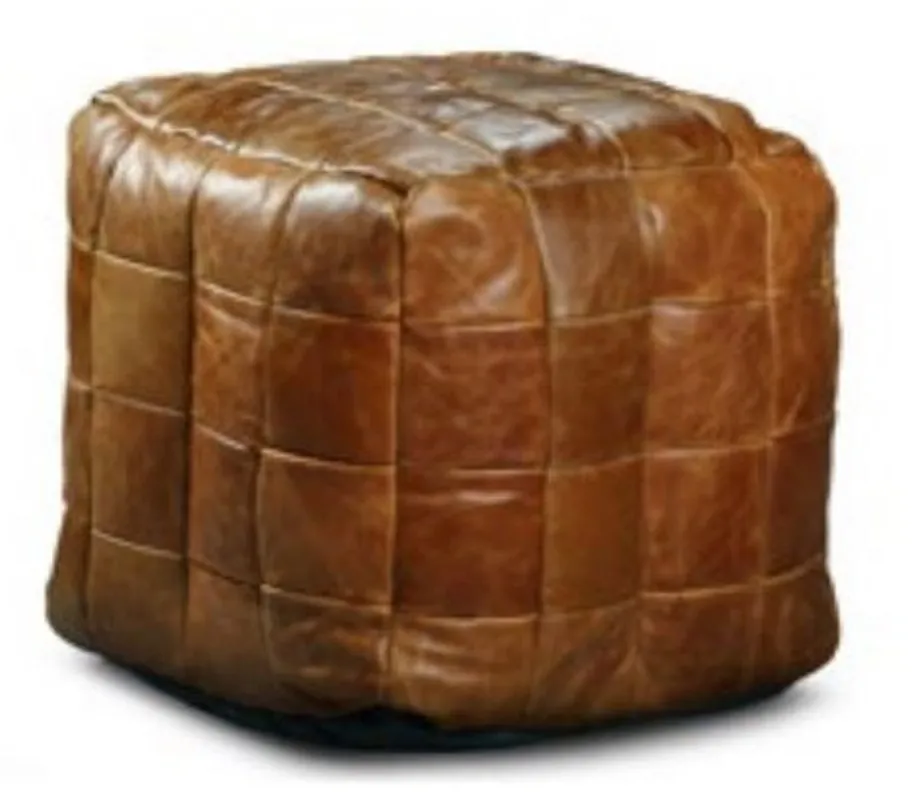 Preisknaller Casa Padrino taburete de cuero de lujo marrón 45 x 45 x A. 45 cm - Taburete de cuero auténtico en forma de cubo - Reposapiés - Muebles de salón