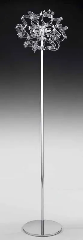 Günstig Casa Padrino lámpara de pie LED de lujo plata Ø 45 x A. 175 cm - Lámpara de pie de salón con 12 elementos de vidrio - Lámpara de pie de hotel - Calidad de Lujo - Hecho en Italia