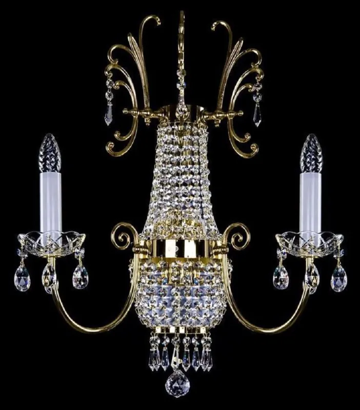 Günstig Casa Padrino lámpara de pared de cristal barroco de lujo oro 39 x 19 x A. 60 cm - Magnífica lámpara de pared con cristal de Bohemia - Noble & Magnífica