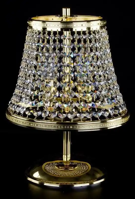 Casa Padrino lámpara de mesa de cristal barroco de lujo oro Ø 25 x A. 32 cm - Magnífica lámpara de taburete con cristal de Bohemia - Luces de cristal barroco Top-Angebot