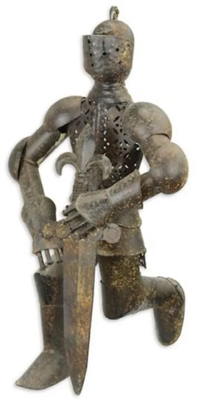 Casa Padrino armadura de caballero medieval gris / óxido 38,3 x 39,2 x A. 66,7 cm - Caballero de metal con espada - Accesorios de decoración medieval Saisonangebot