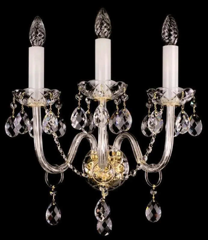 Casa Padrino lámpara de pared de cristal barroco de lujo oro 36 x 23 x A. 46 cm - Magnífica lámpara de pared con cristal de Bohemia - Noble & Magnífica Angebot