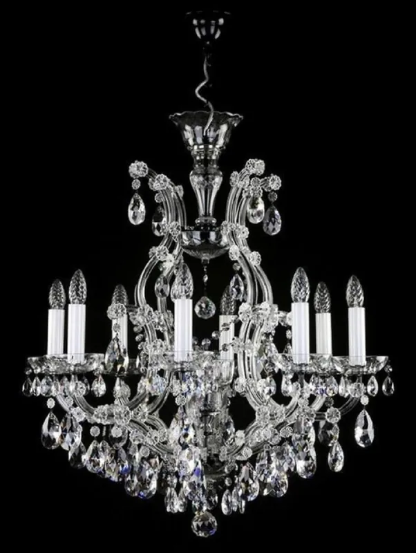 Angebot Casa Padrino lámpara de araña barroco de lujo negro Ø 73 x A. 79 cm - Magnífica araña de luces con cristal de Bohemia - Lámpara de Araña de Hotel y Restaurante