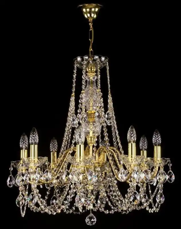 Casa Padrino araña de luces barroco de lujo oro Ø 63 x A. 64 cm - Magnífica lámpara de araña con cristal de Bohemia - Noble & Magnífica Solange Der Vorrat Reicht