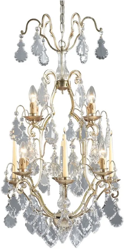 Ausverkauf Casa Padrino araña de luces de cristal barroco de lujo con 4 portavelas plata Ø 55 x A. 95 cm - Lámpara de araña elegante de estilo barroco - Calidad de Lujo - Hecho en Italia