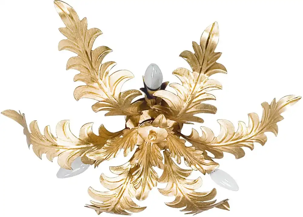 Top-Seller Casa Padrino lámpara de techo barroco de lujo oro Ø 65 x A. 15 cm - Lámpara de techo de salón barroco - Lámpara de techo de hotel barroco - Muebles Barrocos