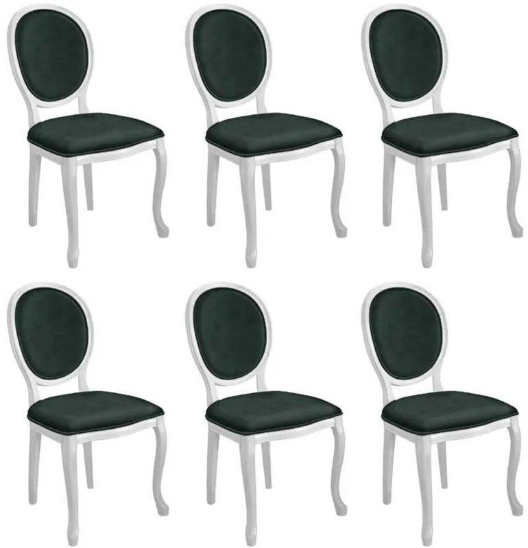 Casa Padrino conjunto de sillas de comedor barroco verde / blanco - 6 Sillas de cocina hecho a mano en estilo barroco - Muebles de comedor barrocos Top-Angebot