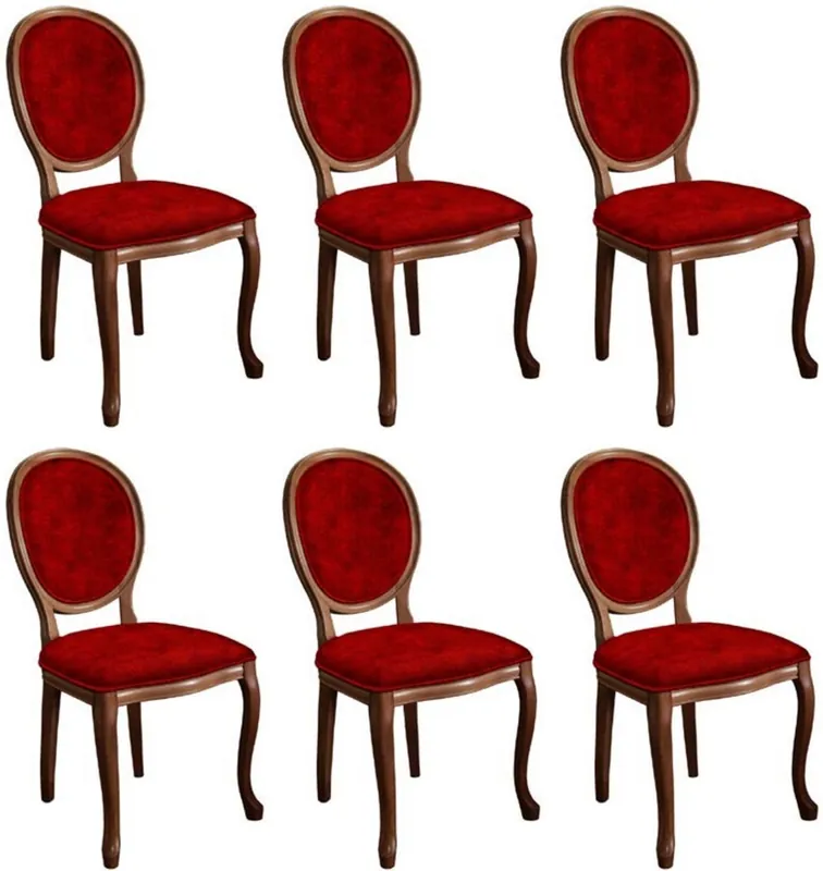 Preiswert Casa Padrino conjunto de sillas de comedor barroco rojo burdeos / marrón - 6 Sillas de cocina hecho a mano en estilo barroco - Muebles de comedor barrocos