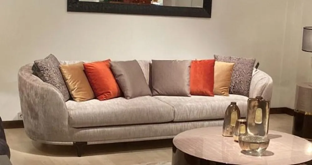 Casa Padrino sofá de lujo plata / marrón oscuro - Sofá de sala de estar de lujo - Sofá de hotel de lujo - Calidad de Lujo Top-Seller