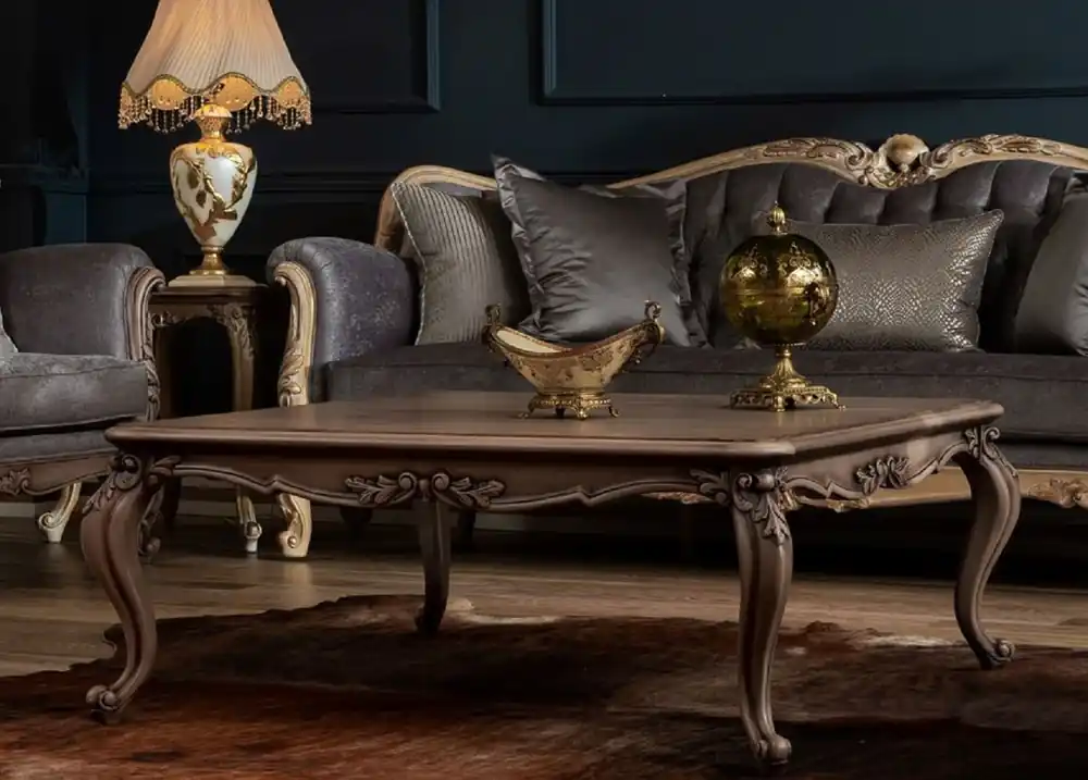 Casa Padrino mesa de centro barroco de lujo marrón - Mesa de salón de madera maciza hecha a mano - Muebles de salón barrocos Finale Aktion