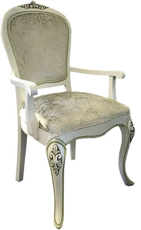 Nur Für Kurze Zeit Casa Padrino silla de comedor barroco caqui / natural - Silla de estilo antiguo hecha a mano con reposabrazos - Muebles de comedor de estilo barroco