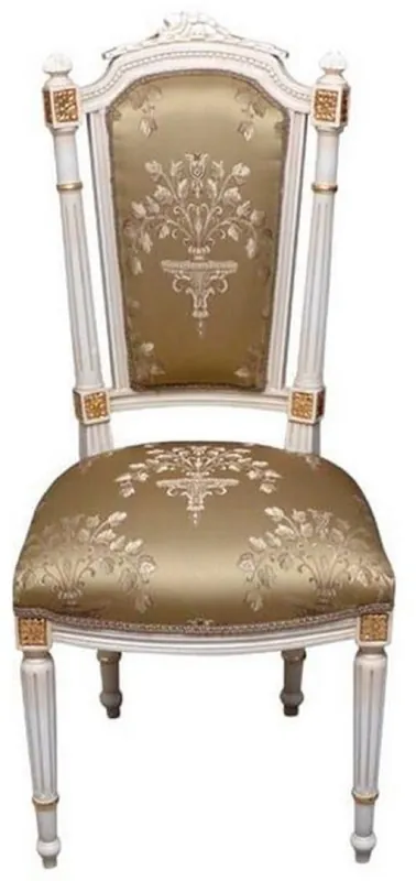 Casa Padrino silla de comedor barroco oro / crema / oro - Silla de estilo antiguo hecha a mano - Muebles de comedor de estilo barroco Preisreduziert