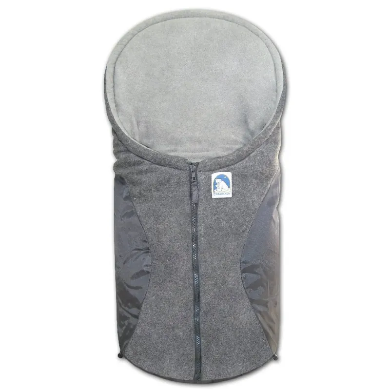 Expressversand Heitmann Felle Fußsack für Babyschale und Kinderwagen grau