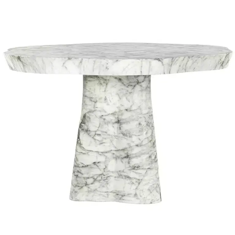 Richmond Interiors Esstisch Rockyard 100cm & 140cm Ø Marmor Weiss Markenprodukt