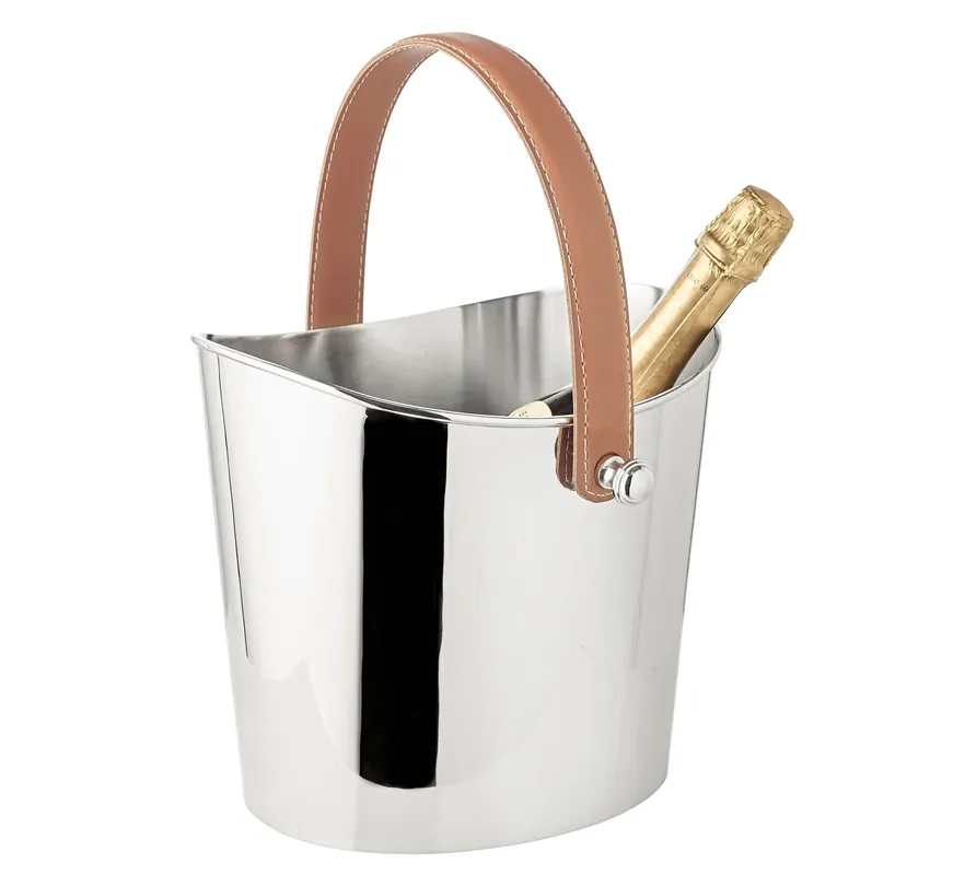 Bestseller Edzard Eiseimer Gilbert (Höhe 23 cm), brauner Ledergriff, Messing, glänzend vernickelt
