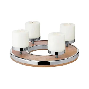 Kracherpreis Edzard Adventskranz Jale (Ø 36 cm), Mangoholz mit Edelstahlrand