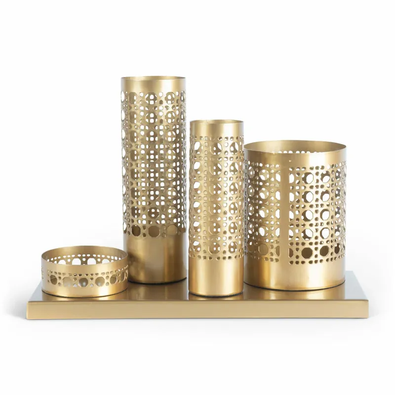 Authentic Models Stiftehalter, Utensilienhalter, Schreibtischorganizer, Eisen, Goldfarben, DA004 Echt