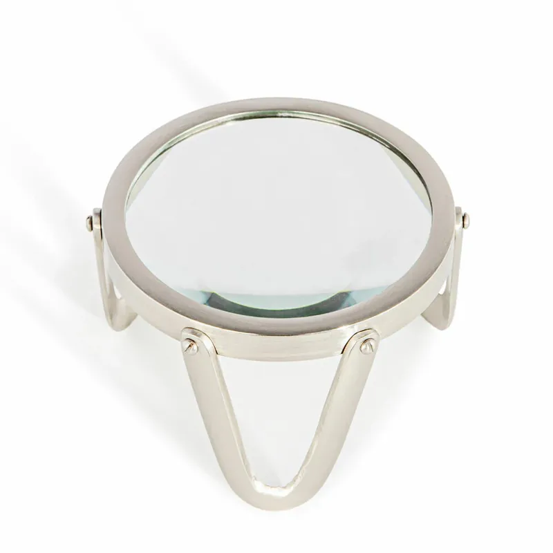Direkt Vom Hersteller Authentic Models Schreibtischlupe Desk Magnifier Pewter, Tischlupe, Vergrößerungsglas, Aluminium / Glas, Ø 10.5 cm, AC046