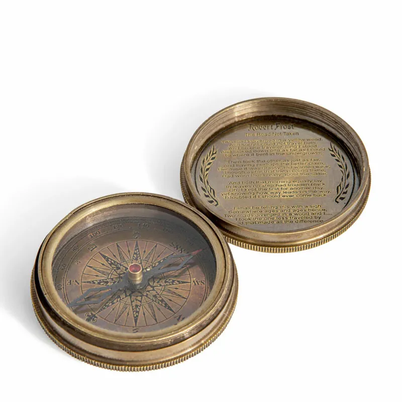 Authentic Models Kompass Antique Pocket Compass, Taschenkompass, Messing / Glas, CO036 Neue Kollektion