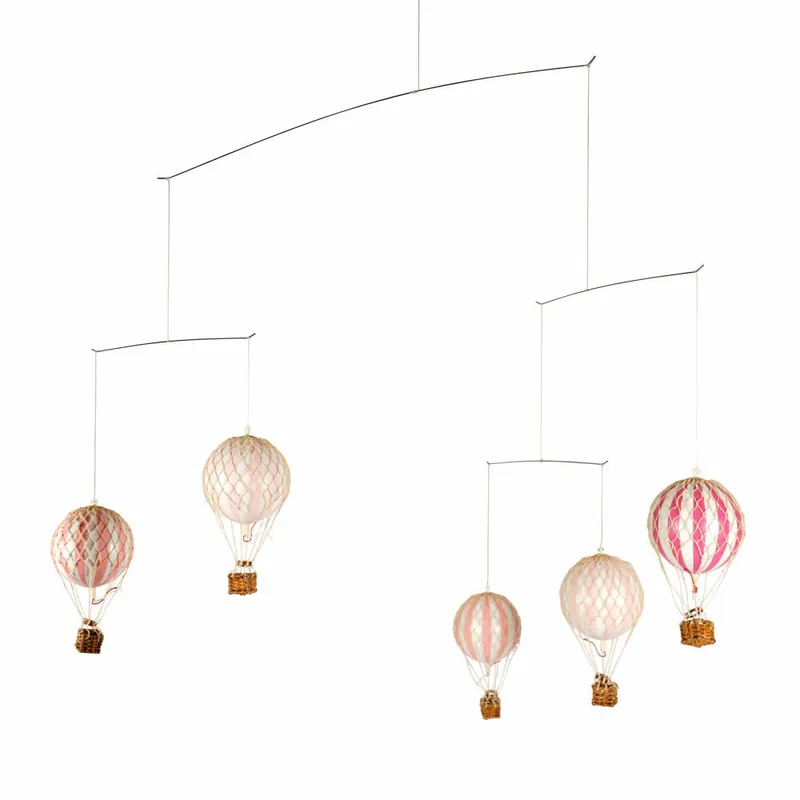 Sale Authentic Models Mobile Flying the Skies Pink, Hängedekoration, Ballon, Rattan / Papier / Kunststoff, AP137