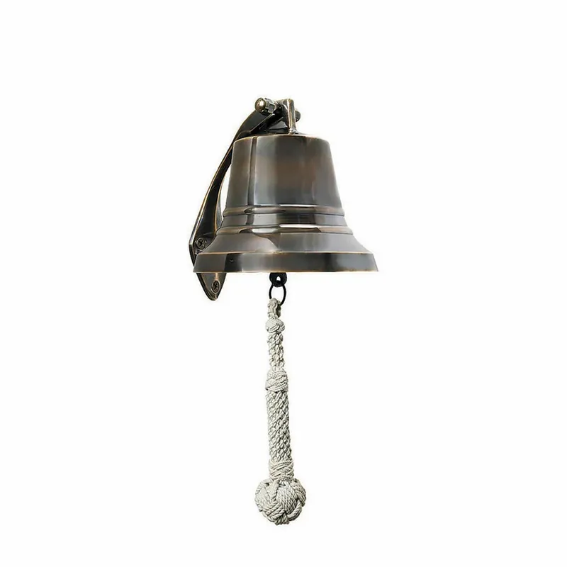Neue Ware Authentic Models Bronze Schiffsglocke, Ships Bell, Glocke, Deko, Messing Massiv / Baumwolle, H 12 cm, AC072B