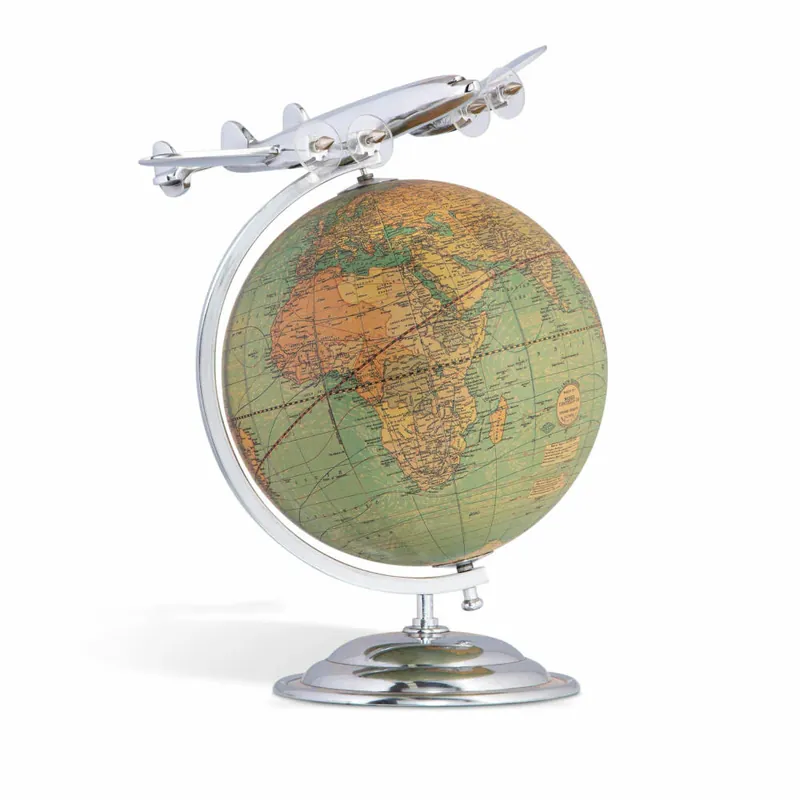Top-Preis Authentic Models Flugzeugmodell mit Globus On Top of the World, Aluminium, AP108