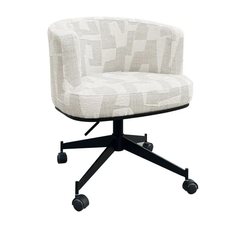 Richmond Interiors Drehstuhl Rochenne mit Rädern beige graffic (Beige graffic) Preisknaller