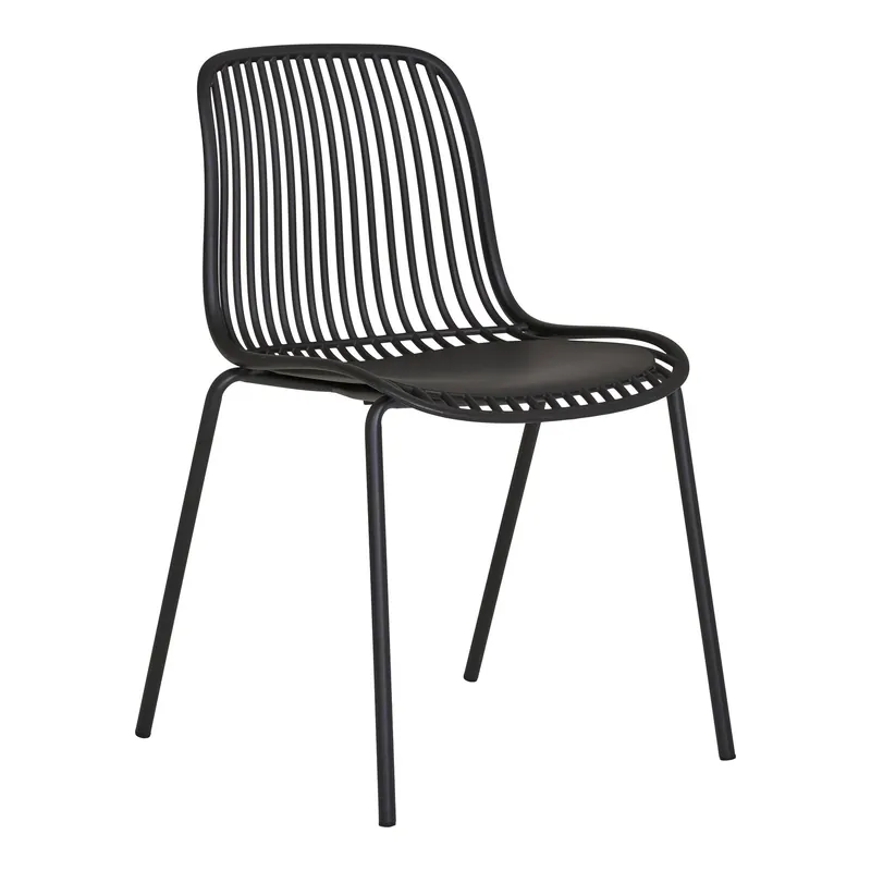 Matera Gartenstuhl Lipa Outdoor Schwarz Polypropylen Modernes Design, stapelbar Neuheit