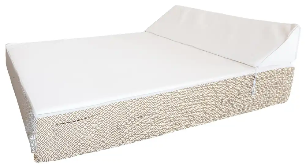MXHOME Sonnenliege weiß und beige - Outdoor Schneller Versand