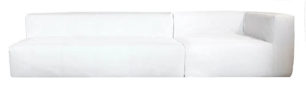 Billig MXHOME Modulares Sofa - Abnehmbarer Bezug 4/5-Sitzer - Weiß - Outdoor