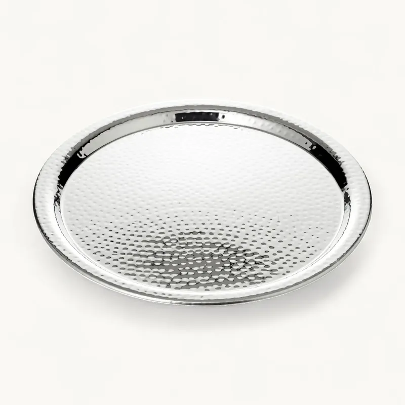 Kracherpreis Edzard Tablett Martella (ø 34 cm) rund, Edelstahl hochglanzpoliert, Serviertablett, Dekotablett