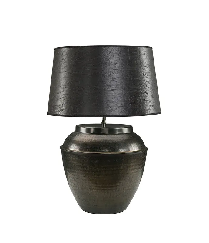 Top-Angebot Artwood Lapedona Tischlampe Bronze Leder