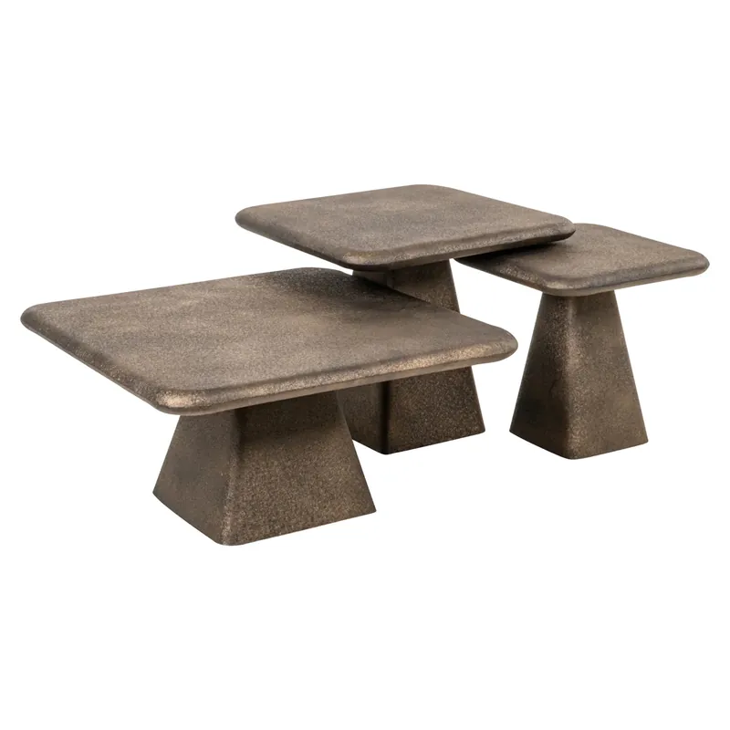 Neue Ware Richmond Interiors Couchtisch-3er Set Marlie gold