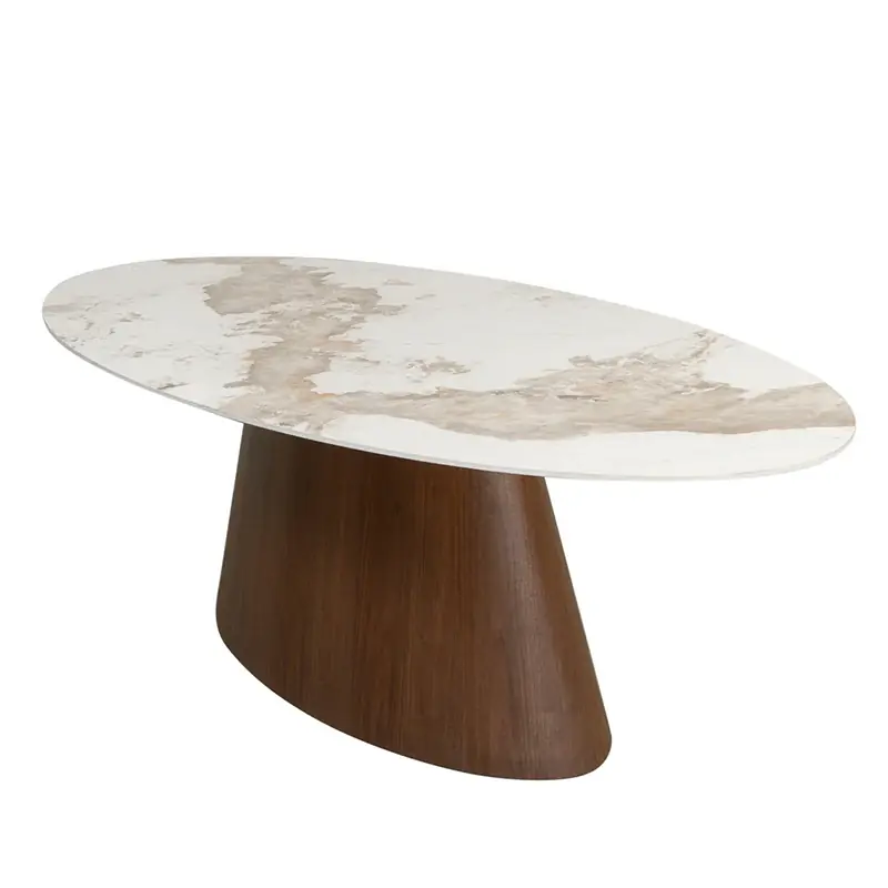 Knallerangebot Pole to Pole Ellipse Esstisch Marmoroptik & Wallnuss