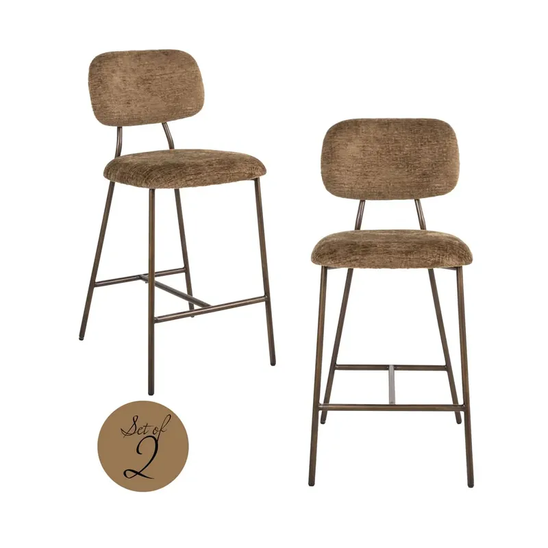 Richmond Interiors – Barhocker Xenia Brandy Fusion (2er-Set, feuerhemmend) Bestseller