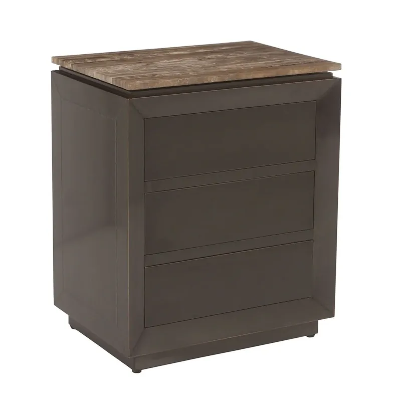 Richmond Interiors – Nachttisch Russo Brown mit 3 Schubladen Saisonangebot