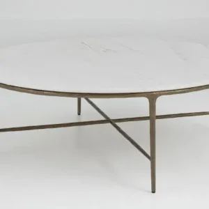 Markenware Flamant Marabelle Couchtisch, Metall und Marmor 120cm