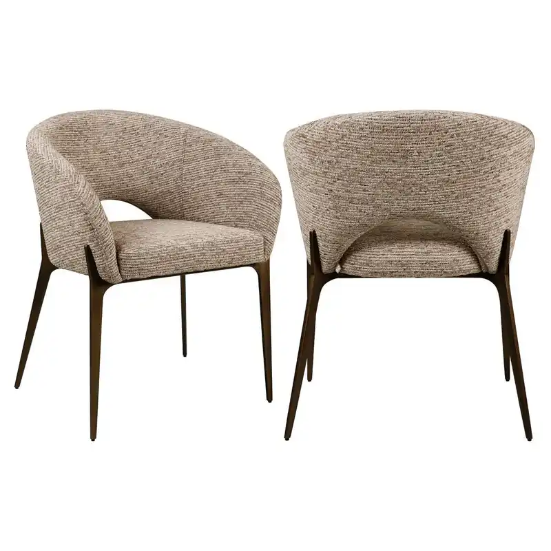 Super-Preis Richmond Interiors Esszimmerstuhl Kenzi mocca linear fire retardant