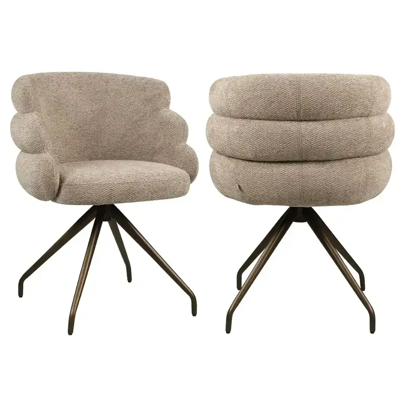 Richmond Interiors Esszimmerstuhl Kayla mocca boldweave swivel Solange Der Vorrat Reicht