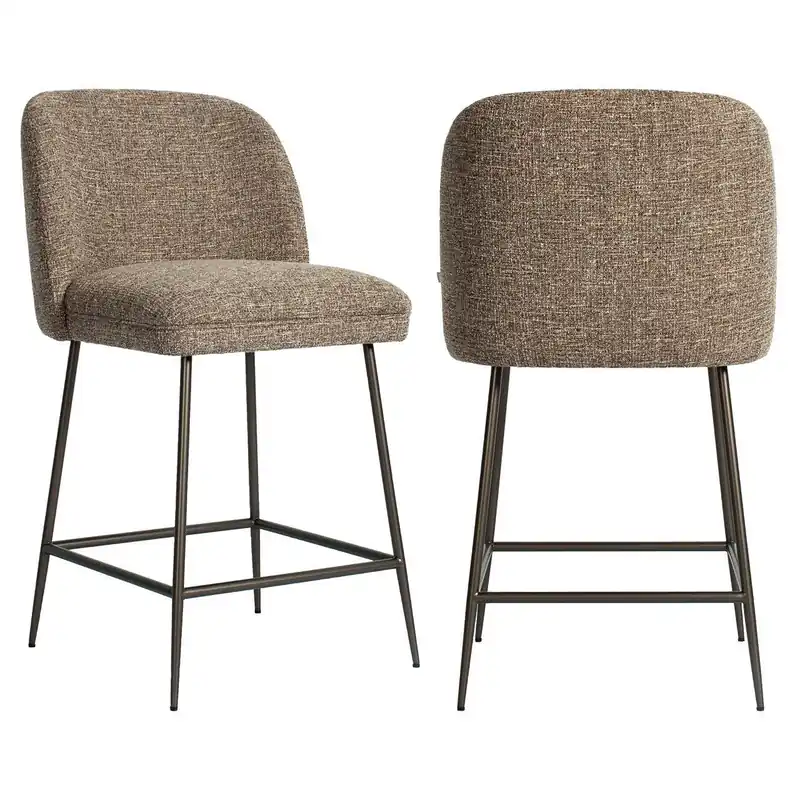 Neu Richmond Interiors Thekenstuhl Pullitzer brown tweed
